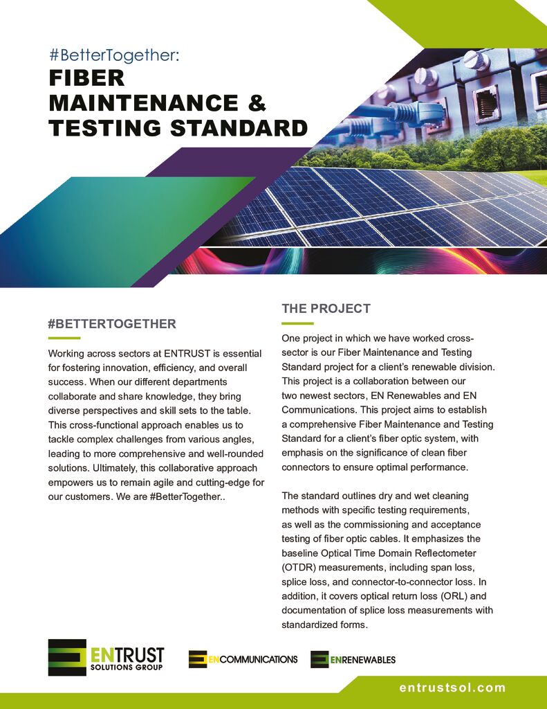 Fiber Maintenance & Testing Standard
