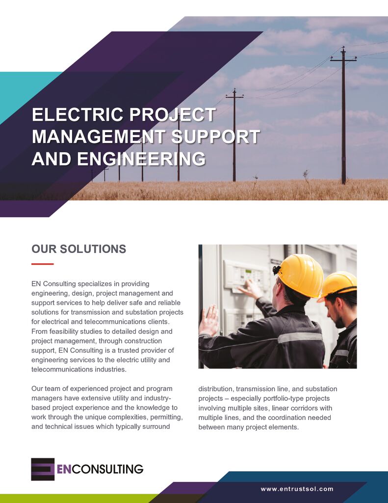 Electric Project Management Support and Engineering