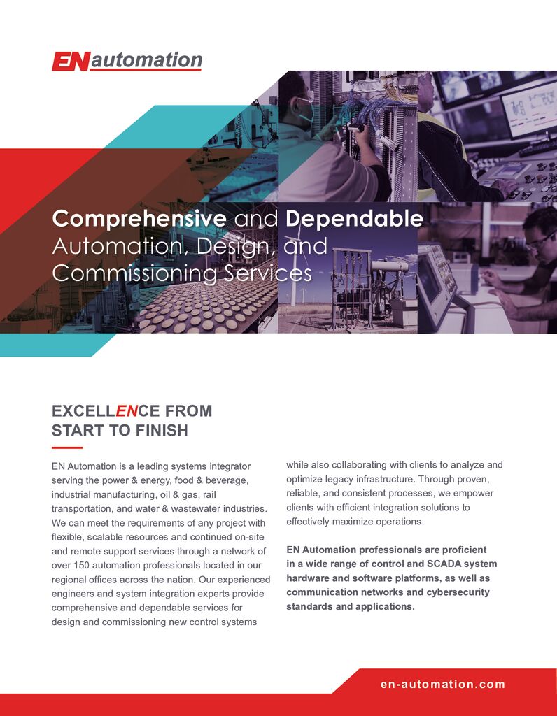 Comprehensive and Dependable  Automation, Design, and Commissioning Services